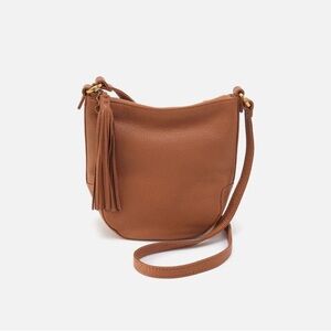 HOBO Tan Leather Crossbody Bag with Tassel